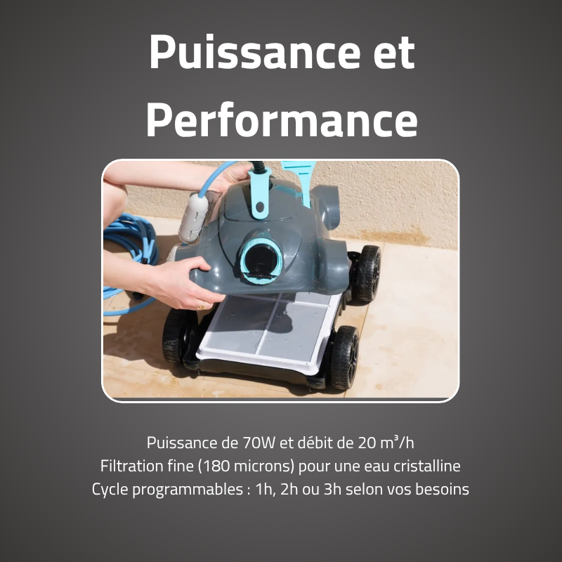 Robot piscine Moly - fond plat & pentes - 28 m² max