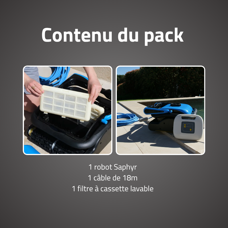 Robot piscine Saphyr - fond & parois - 6x12 m max