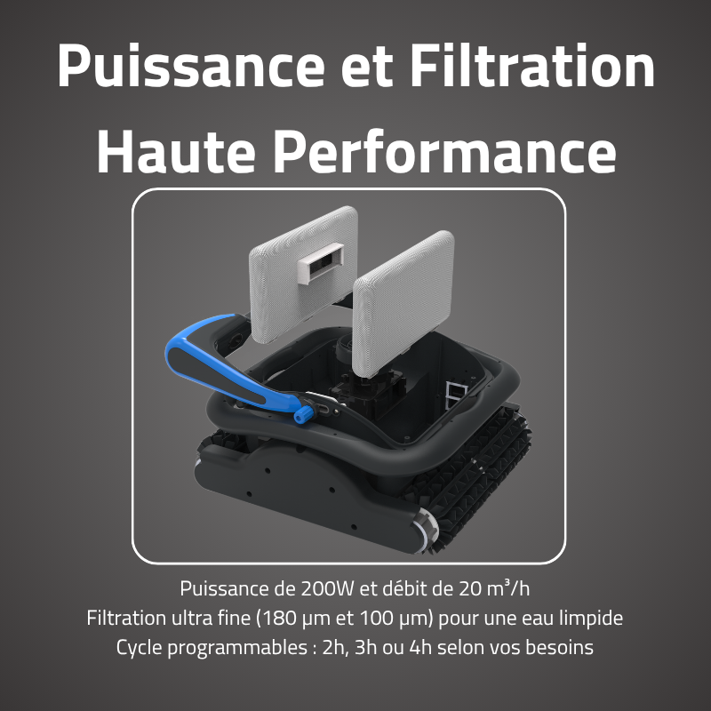 Robot piscine Saphyr - fond & parois - 6x12 m max