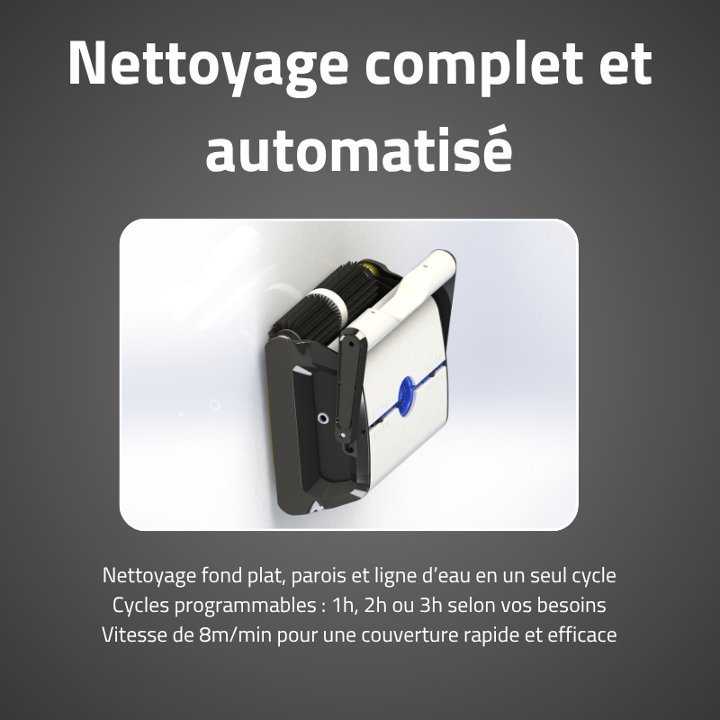 Robot piscine Clean Pool - fond & parois - 4x8 m max
