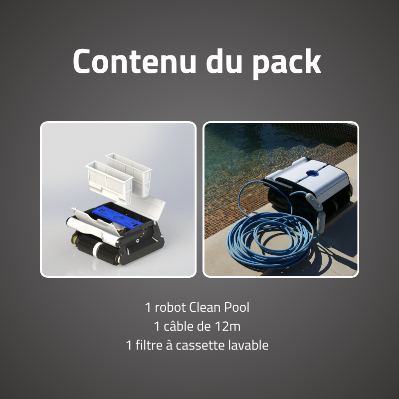 Robot Clean Pool - Nettoyage Fond & Parois 32m²