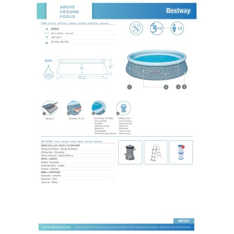 Piscine autoportante ronde 457 x 107 cm Fast Set décor géométrique