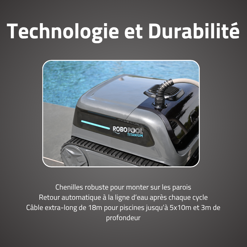 Robot Piscine Titanium - Fond et Parois 50m² Robot Piscine Titanium - Fond et Parois 50m²