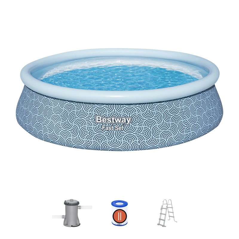 Piscine autoportante ronde 457 x 107 cm Fast Set décor géométrique