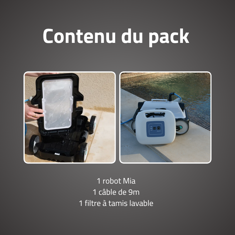 Robot piscine Mia - fond plat - 24 m² max Robot piscine Mia - fond plat - 24 m² max
