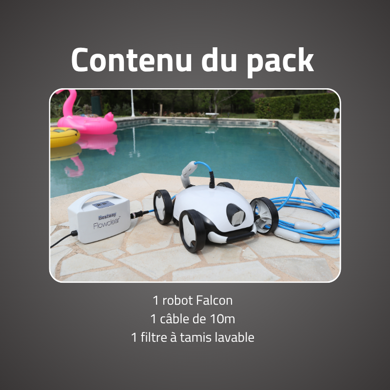 Robot Piscine Falcon - Fond et Pentes 28m²