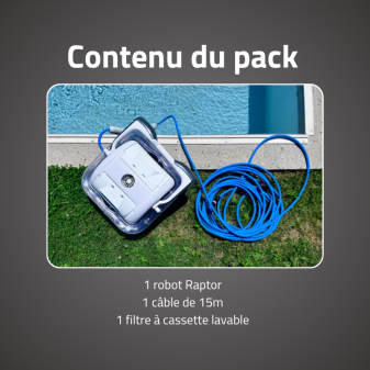 Robot Piscine Raptor - Fond et Parois 45m²