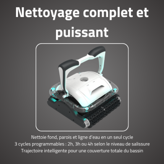 Robot Piscine Raptor - Fond et Parois 45m²