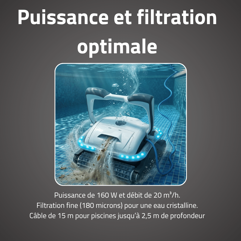 Robot Piscine Raptor - Fond et Parois 45m²