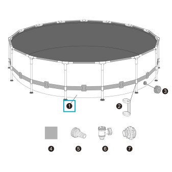 Liner pour piscine APX 365 ronde avec anneau plastique - 671 x 132 cm