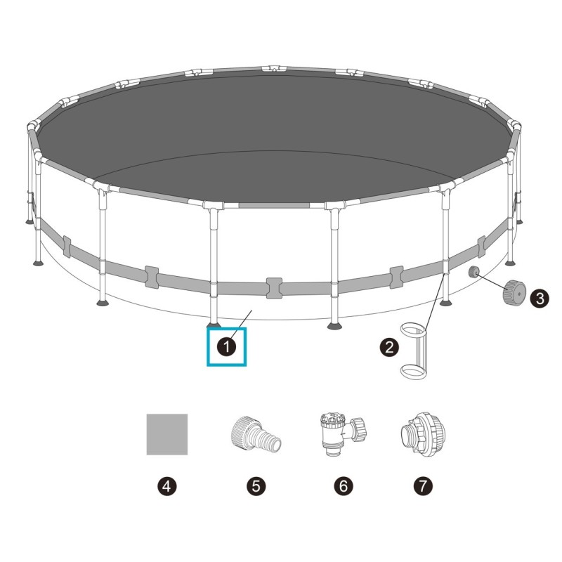 Liner pour piscine APX 365 ronde avec anneau plastique - 671 x 132 cm