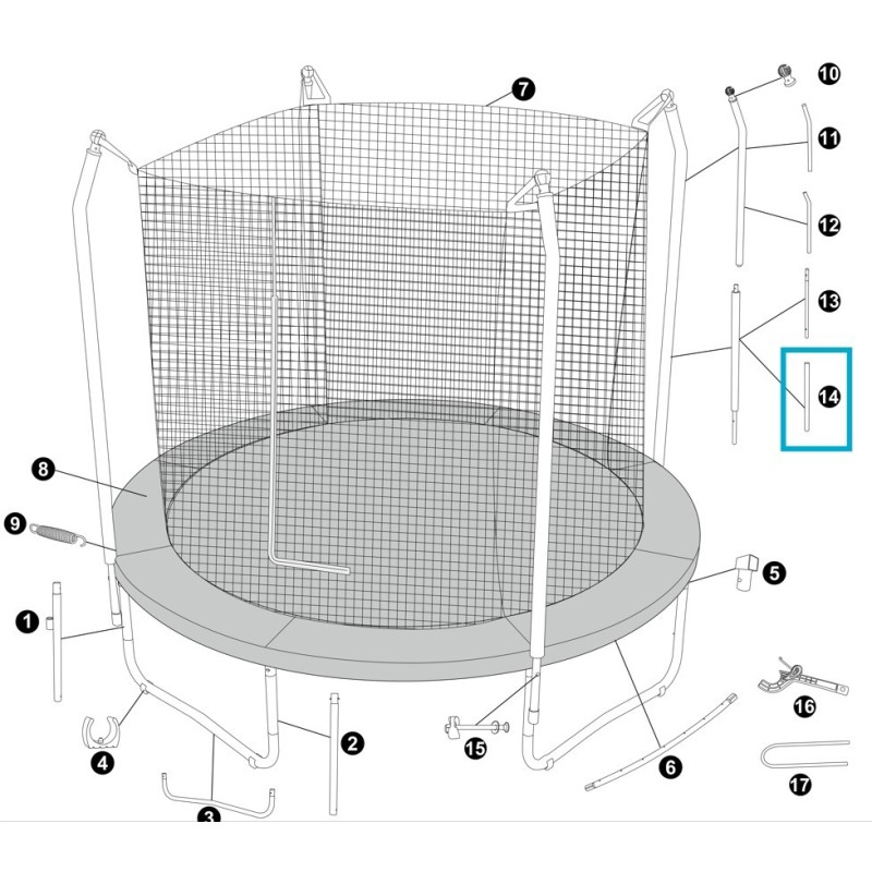 Mousse de renfort pour cadre inférieur trampoline Xtreme Air - 3,05 x 2,55 m