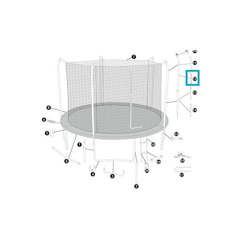 Mousse de renfort pour cadre supérieur - Trampoline Xtreme Air - 3,05 m x 2,55 m