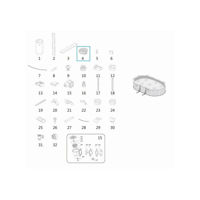 Liner pour piscine Hydrium™ Bestway® 5.00 m x 3.60 m x 1.20 m