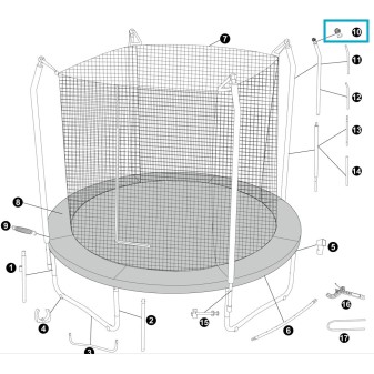 Support pour - trampoline Xtreme Air - 2.44m x 2.50 m