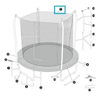 Tapis avec filet de sécurité - Trampoline Xtreme Air - 2,44 m x 2,50 m