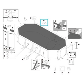 Joint latéral supérieur pour piscine ovale Hydrium - 7,32 m x 3,66 m x 1,32 m