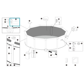 Plateforme supérieure pour piscine Hydrium - 5,49 m x 1,32 m