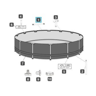 Rail supérieur pour piscine - 3,96 m, 4,27 m, 4,57 m x 1,22 m