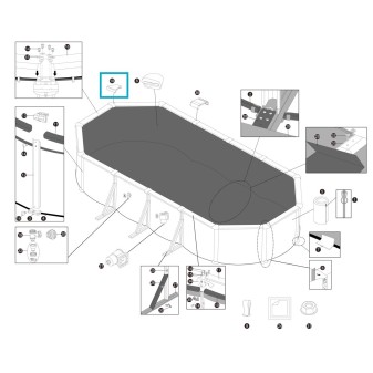 Protection supérieure pour piscine Hydrium - 7,32 m x 3,66 m x 1,32 m