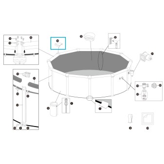 Protection supérieure pour piscine Hydrium - 4,57 m x 1,22 m