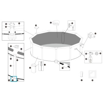 Connecteur inférieur en plastique pour piscine Hydrium - 4,57 m x 1,22 m