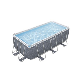 Piscine Tubulaire Rect. Bestway Power Steel 404x201 Marbre