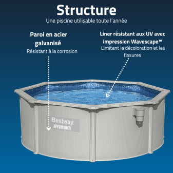 Piscine Acier Ronde Bestway Hydrium 360x120 Gris