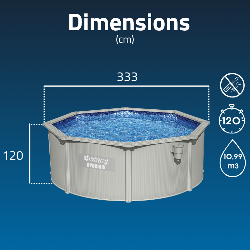 Piscine Acier Ronde Bestway Hydrium 360x120 Gris