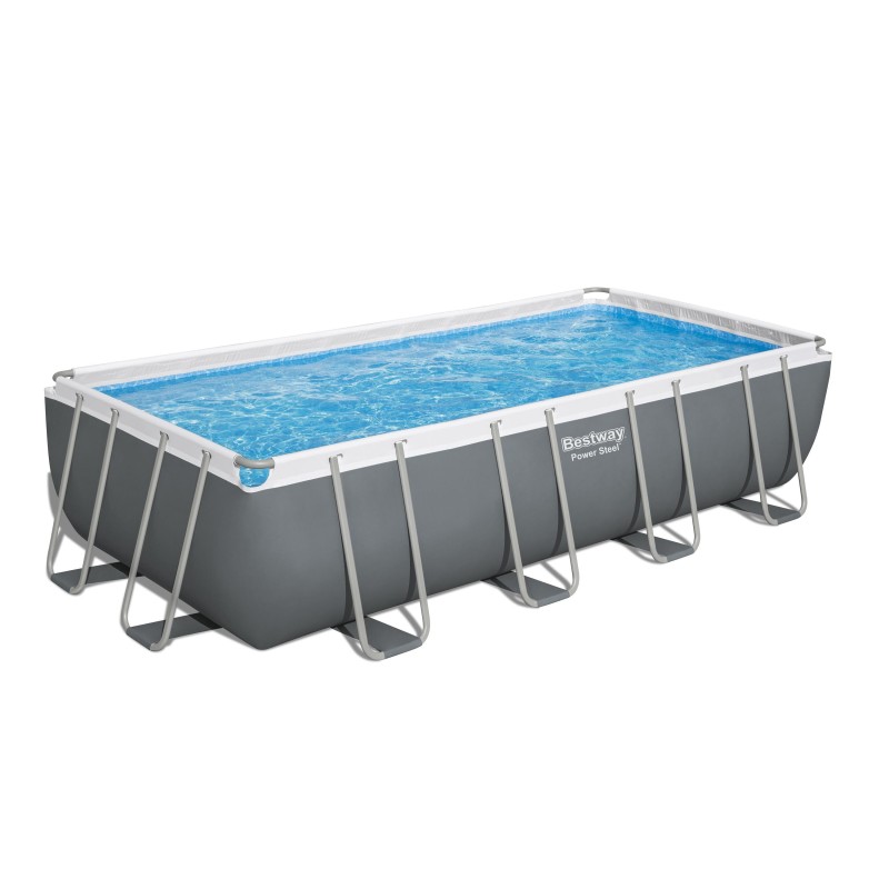 Piscine Tubulaire Rect. Bestway Power Steel 549x274 Grise Piscine Tubulaire Rect. Bestway Power Steel 549x274 Grise