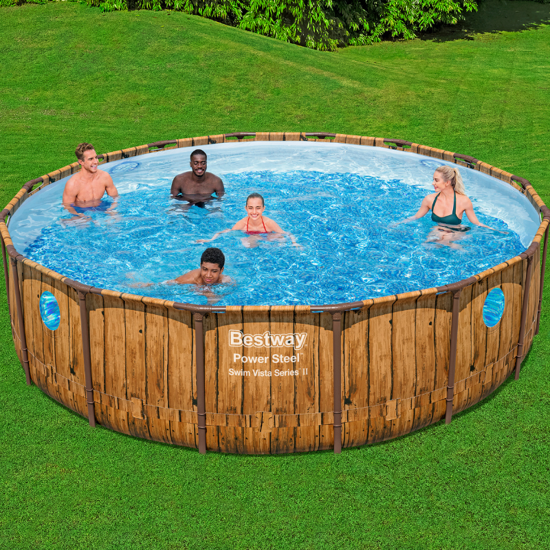 Piscine Tubulaire Ronde Bestway Power Steel Swim Vista 488x122
