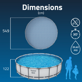 Piscine Tubulaire Ronde Bestway Steel Pro Max 549x122 Grise Piscine Tubulaire Ronde Bestway Steel Pro Max 549x122 Grise