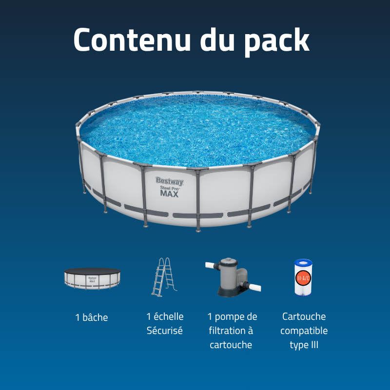Piscine Tubulaire Ronde Bestway Steel Pro Max 549x122 Grise Piscine Tubulaire Ronde Bestway Steel Pro Max 549x122 Grise