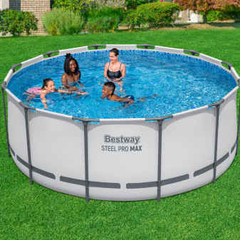 Piscine hors sol tubulaire ronde Bestway Steel Pro Max 366 x 122 cm gris clair