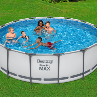 Piscine Tubulaire Ronde Bestway Steel Pro Max 457x122 Grise