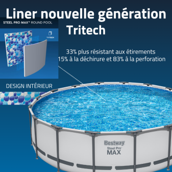 Piscine Tubulaire Ronde Bestway Steel Pro Max 488x122 Grise