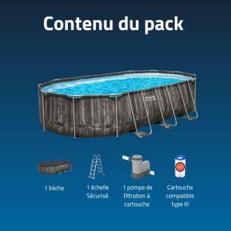 Piscine Tubulaire Ovale Bestway Power Steel 610x366 décor Bois