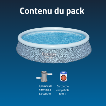 Piscine Gonflable Ronde Bestway Fast Set 396x84 Bleue Piscine Gonflable Ronde Bestway Fast Set 396x84 Bleue