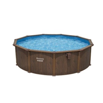 Piscine Acier Ronde Bestway Hydrium 488x132 Effet Bois