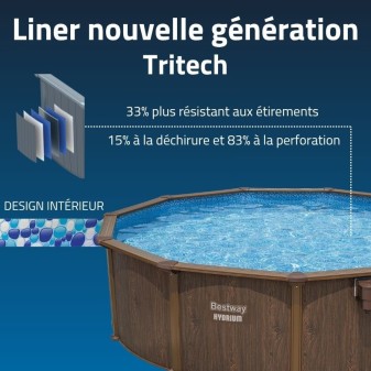 Piscine Acier Ronde Bestway Hydrium 488x132 Effet Bois