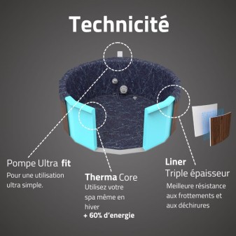 Spa gonflable rond Lay-Z-Spa Toronto Smart AirJet 5-7 personnes écoénergétique WIFI Bestway
