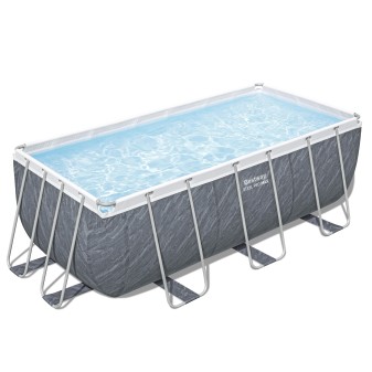 Piscine Tubulaire Rect. Bestway Steel Pro Max 412x201 Marbre