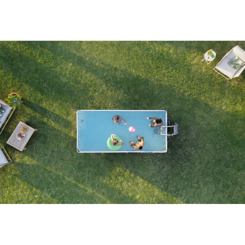 Piscine Tubulaire Rect. Bestway Steel Pro Max 412x201 Marbre