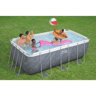Piscine Tubulaire Rect. Bestway Steel Pro Max 412x201 Marbre