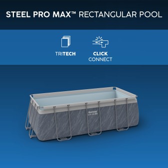 Piscine Tubulaire Rect. Bestway Steel Pro Max 412x201 Marbre
