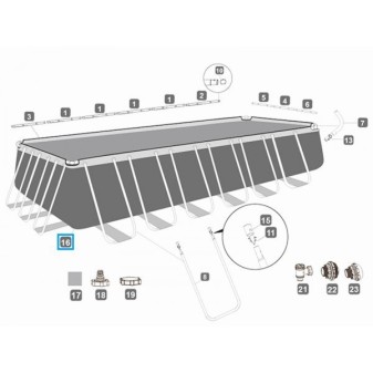 Bâche pour piscine Bestway® 7.32 m x 3.66 m x 1.32 m
