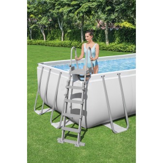 Piscine hors sol rectangle Power Steel gris clair 640 x 274 x 132 cm