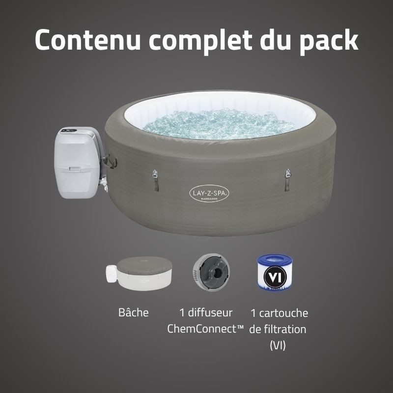 Spa gonflable rond 4 places Lay-Z-Spa Barbados Airjet