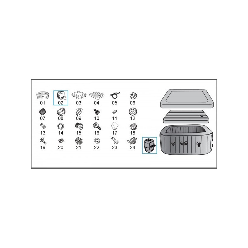 Pompe de filtration pour Lay-Z Spa® HydroJet Pro™ Bestway® - 2021 Pompe de filtration pour Lay-Z Spa® HydroJet Pro™ Bestway® - 2021