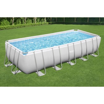 Piscine hors sol rectangle Power Steel gris clair 640 x 274 x 132 cm